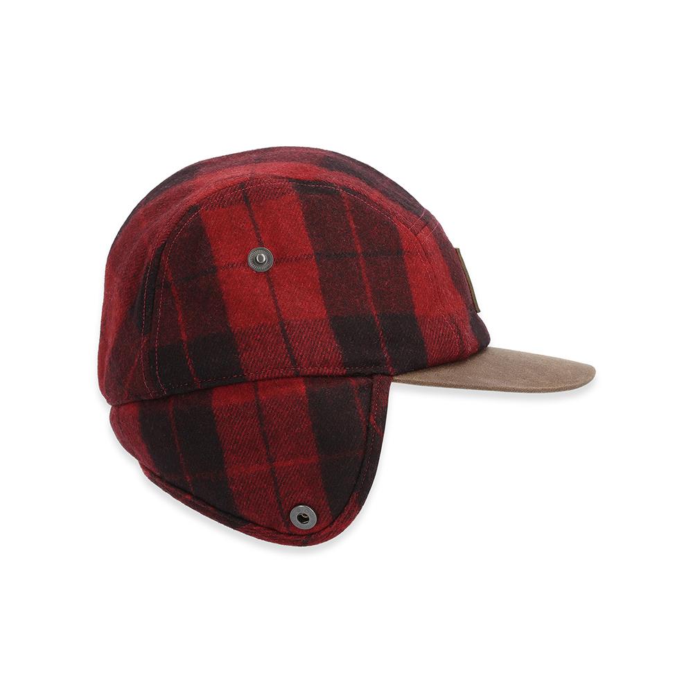 Simms Coldweather Cap in Red Buffalo Plaid